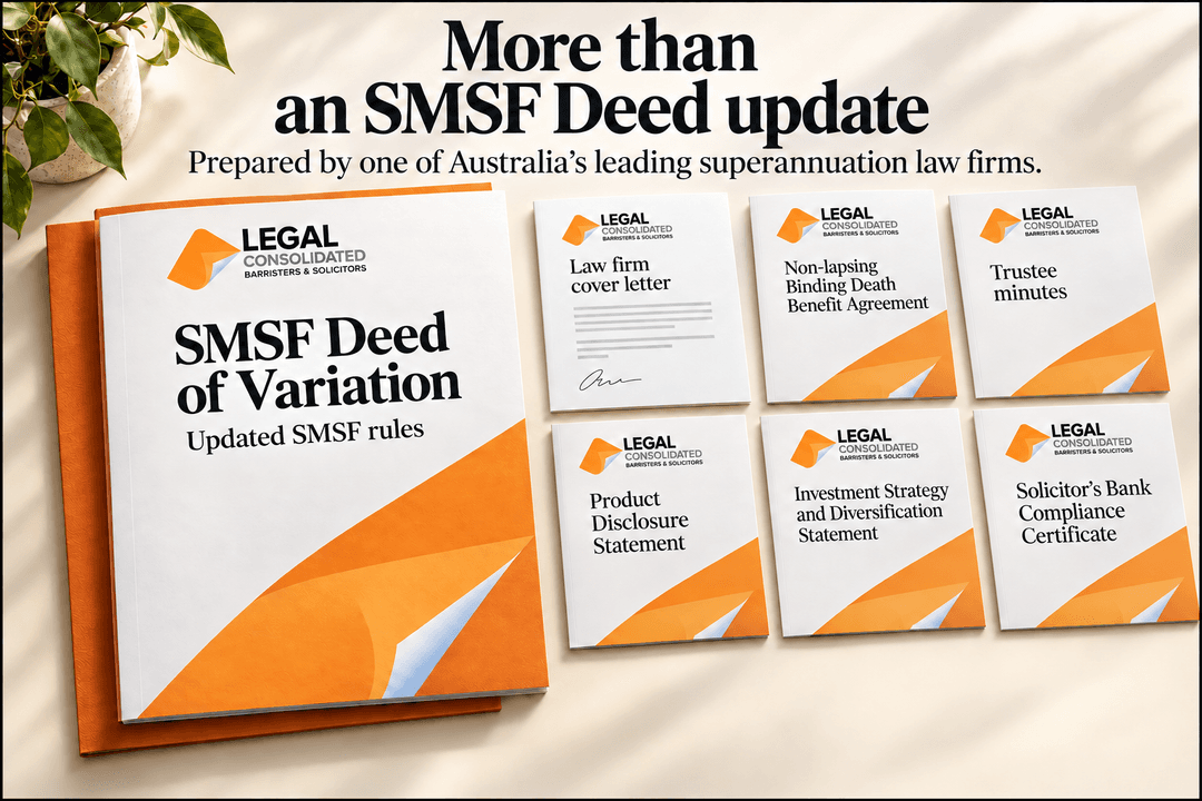 More than an SMSF Deed update: the Deed of Variation, law firm cover letter and supporting SMSF legal documents