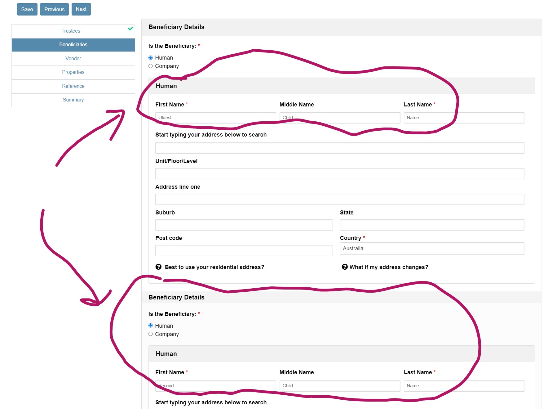 Beneficiary in a bare trust before you buy